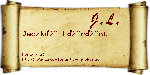 Jaczkó Lóránt névjegykártya