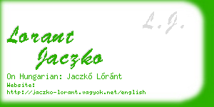 lorant jaczko business card